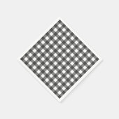 Serviette En Papier Vichy noir et blanc En vichy Motif (Coin)
