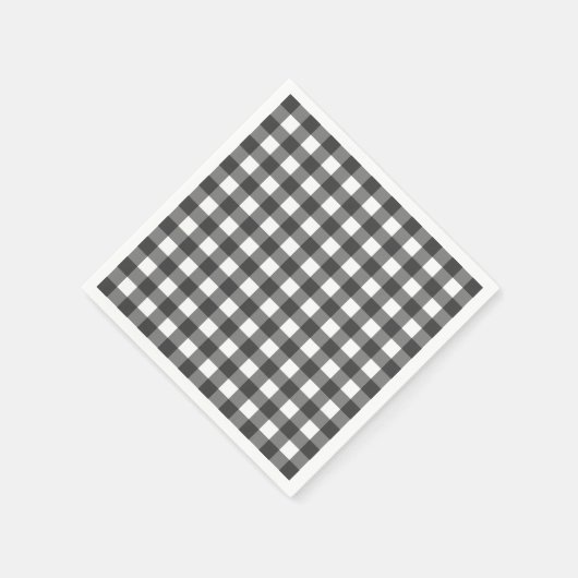 Serviette En Papier Vichy noir et blanc En vichy Motif (Coin)