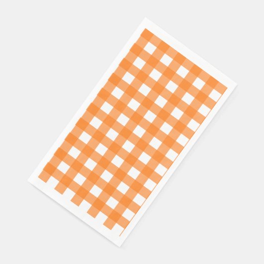 Serviette En Papier Vichy Orange (Coin)