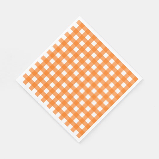 Serviette En Papier Vichy Orange (Coin)