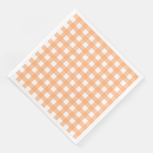 Serviette En Papier Vichy Orange clair (Coin)