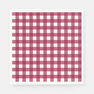 Serviette En Papier Vichy Rouge Cerise