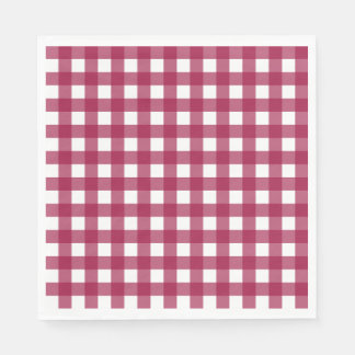 Serviette En Papier Vichy Rouge Cerise