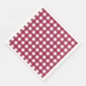 Serviette En Papier Vichy Rouge Cerise (Coin)