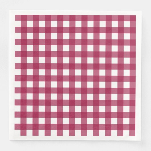 Serviette En Papier Vichy Rouge Cerise (Devant)