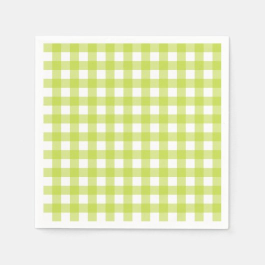 Serviette En Papier Vichy Vert pomme (Devant)