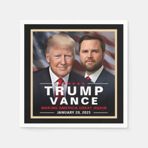 Serviette En Papier Victoire de Trump Vance Jour de l'Inauguration Col