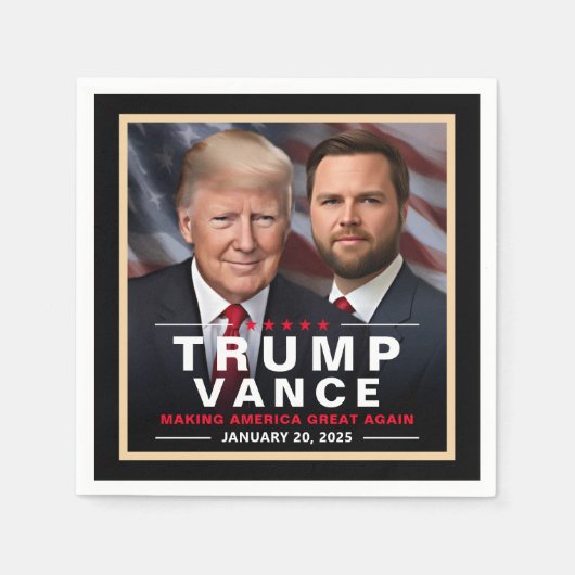 Serviette En Papier Victoire de Trump Vance Jour de l'Inauguration Col (Devant)