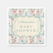 Serviette En Papier Victorian Rose Lattice Baby Shower (Devant)