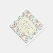 Serviette En Papier Victorian Rose Lattice Baby Shower (Coin)