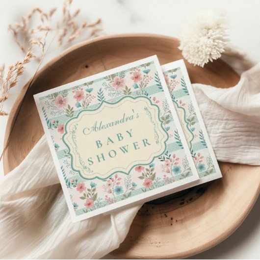 Serviette En Papier Victorian Rose Lattice Baby Shower