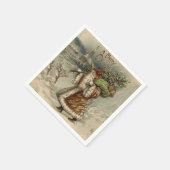 Serviette En Papier Victorian Santa Claus With Christmas Tree (Coin)