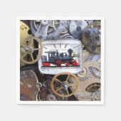 Serviette En Papier Victorian Steam Train Steampunk dîner (Devant)