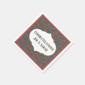 Serviette En Papier Victorien Gothique Parfait Rouge & Fuchsia Rose (Coin)