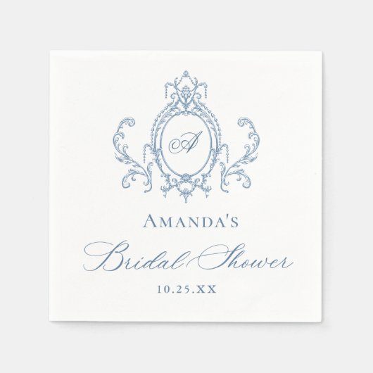 Serviette En Papier Victorienne Ornate Grace Dusty Fête des mariées bl (Devant)