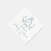Serviette En Papier Victorienne Ornate Grace Dusty Fête des mariées bl (Coin)