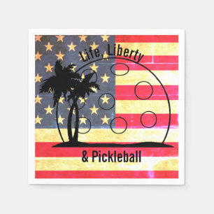 Serviette En Papier Vie Liberté & Pickleball USA