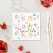 Serviette En Papier Vie marine et Ancres (En situation)
