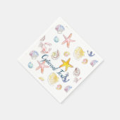 Serviette En Papier Vie marine et Ancres (Coin)