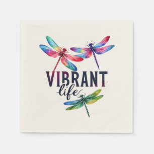 Serviette En Papier Vie vibrante - libellule artistique