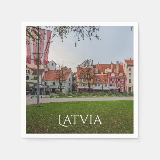 Serviette En Papier Vieille ville de Riga en automne (Devant)