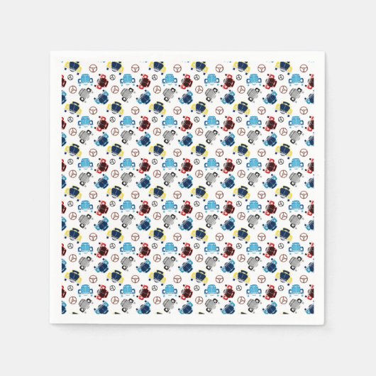 Serviette En Papier Vieilles voitures (Devant)