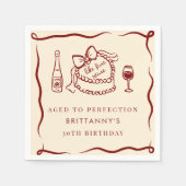 Serviette En Papier Vieilli À La Perfection Comme Du Vin Fin Anniversa (Devant)