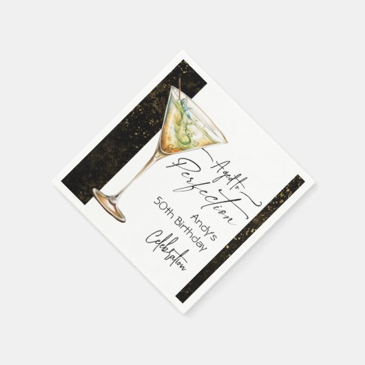 Serviette En Papier Vieilli à Perfection 50e fête d'anniversaire (Coin)