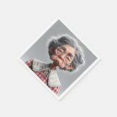 Serviette En Papier Vielle Dame grincheuse (Coin)