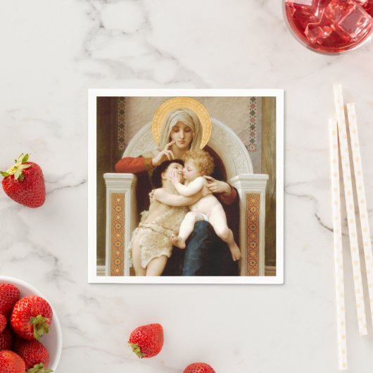 Serviette En Papier Vierge avec enfant & Jean le Baptiste, Découpage (En situation)