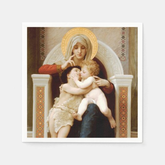 Serviette En Papier Vierge avec enfant & Jean le Baptiste, Découpage (Devant)