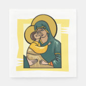 Serviette En Papier Vierge byzantine moderne Marie et enfant religieus (Devant)