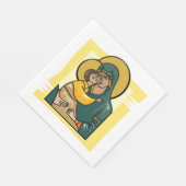 Serviette En Papier Vierge byzantine moderne Marie et enfant religieus (Coin)