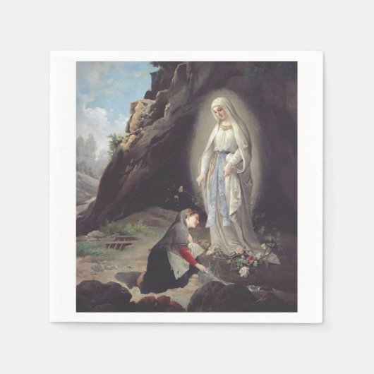 Serviette En Papier Vierge Marie de Lourdes (Devant)