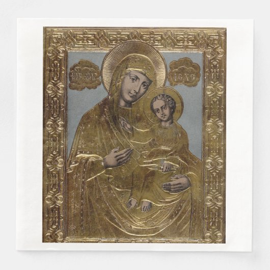 Serviette En Papier Vierge Marie et le Christ Enfant Élégant (Devant)