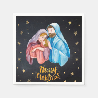 Serviette En Papier Vierge Marie Jésus Nativité Noël Vintage