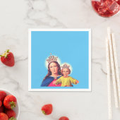 Serviette En Papier Vierge Marie reine avec Jésus (En situation)