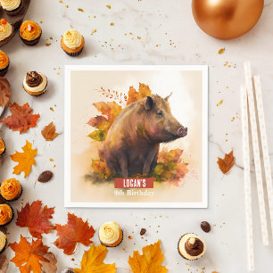 Serviette En Papier Vies d'automne Boar - fête d'anniversaire -