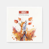 Serviette En Papier Vies d'automne Fox - fête d'anniversaire - (Devant)