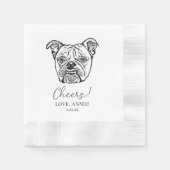 Serviette En Papier Vieux anglais Bulldog Personnalisé Cheveux serviet (Devant)
