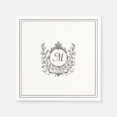 Serviette En Papier Vieux argent Mariage de monogramme esthétique (Devant)