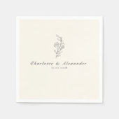 Serviette En Papier Vieux argent Mariage ivoire (Devant)