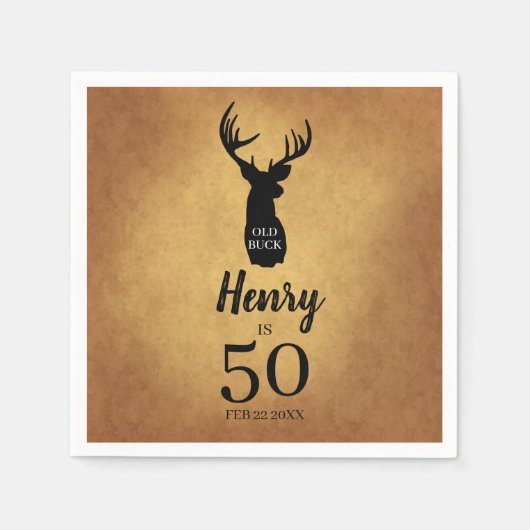 Serviette En Papier Vieux Buck 50e Anniversaire (Devant)