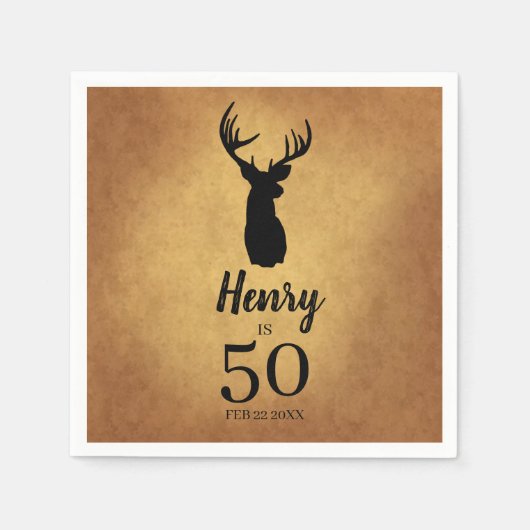 Serviette En Papier Vieux Buck 50e Anniversaire (Devant)
