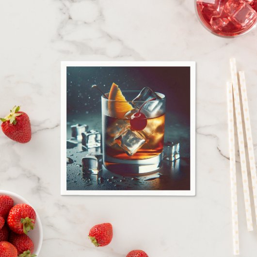 Serviette En Papier Vieux Cocktail Party (En situation)