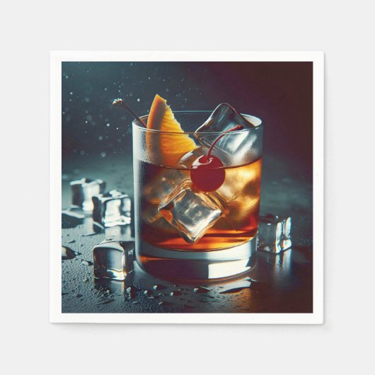 Serviette En Papier Vieux Cocktail Party (Devant)