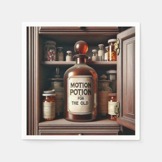 Serviette En Papier Vieux flacon de potion dans un cabinet médical (Devant)