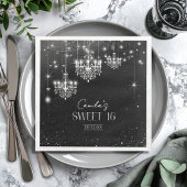 Serviette En Papier Vieux Hollywood B & W Chandeliers Sweet 16 ID1108