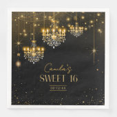 Serviette En Papier Vieux Hollywood Lustres Glam Sweet 16 ID1108 (Devant)