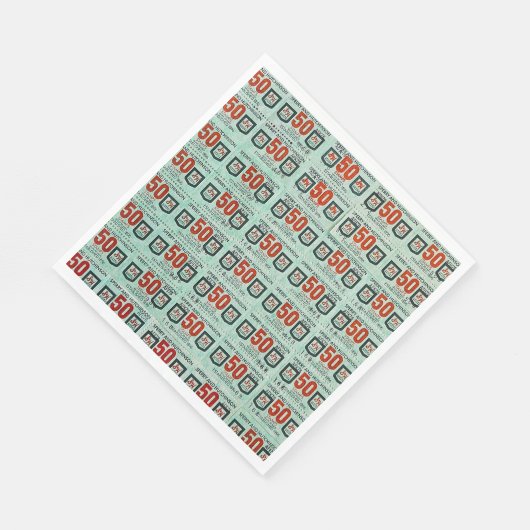 Serviette En Papier Vieux timbres verts (Coin)